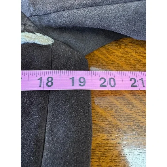 Vintage Abercrombie & Fitch Coat Womens Medium Brown Suede Faux Shearling 70s
